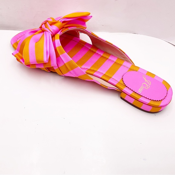 🆕{J. Crew} Abbie Striped Tie Silk Bow Sandals - Picture 6 of 16